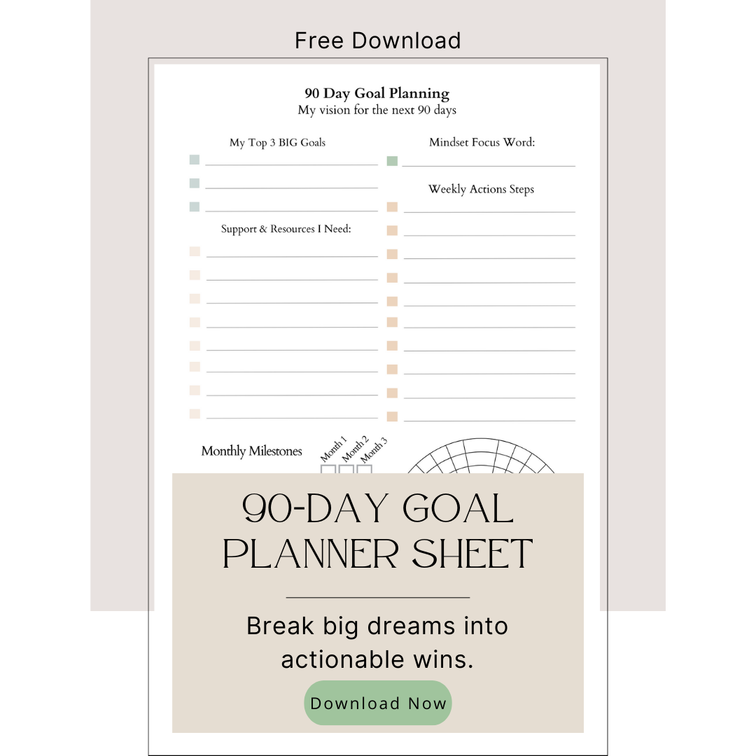 90-Day Goal Planner Sheet (free Download)