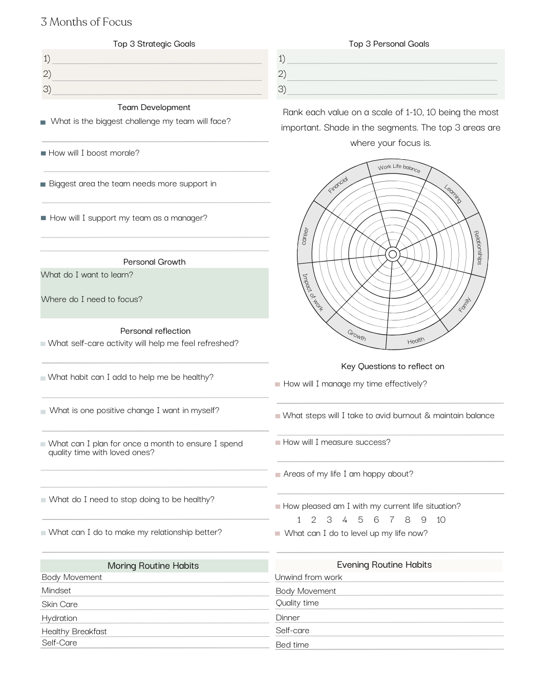 Daily Balance Planner Quarterly Subscription