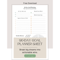 90-Day Goal Planner Sheet (free Download)