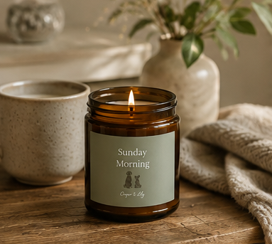 Soy Candle - "Sunday Morning" Scented Jar (4oz & 9oz)