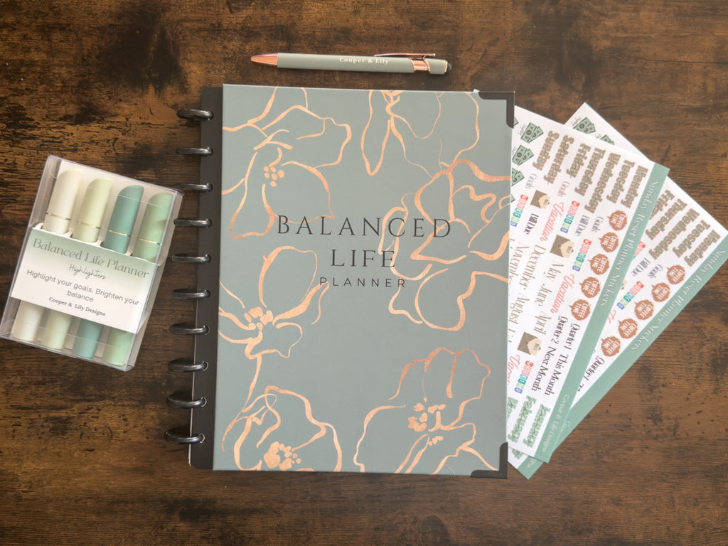 Balanced Life Planner + Soft-Touch Highlighter Bundle
