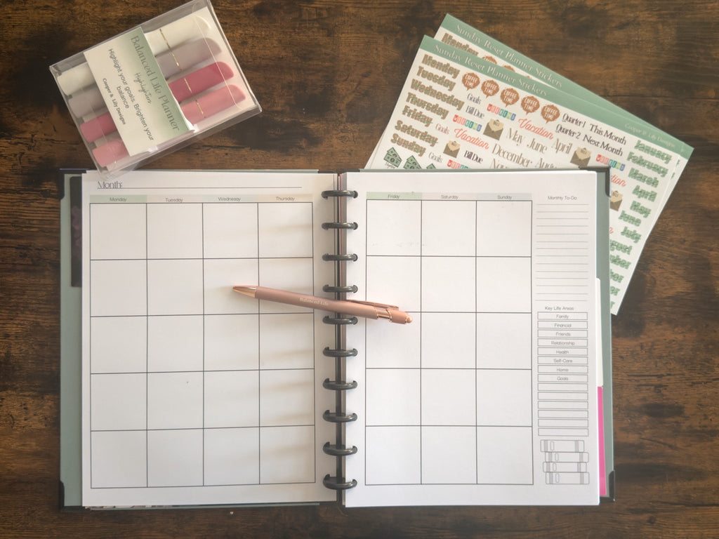 Balanced Life Planner + Soft-Touch Highlighter Bundle