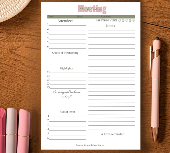 The Meeting Notes Pad