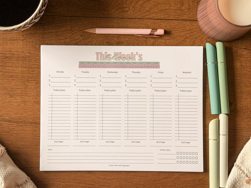 The Weekly Desk Pad