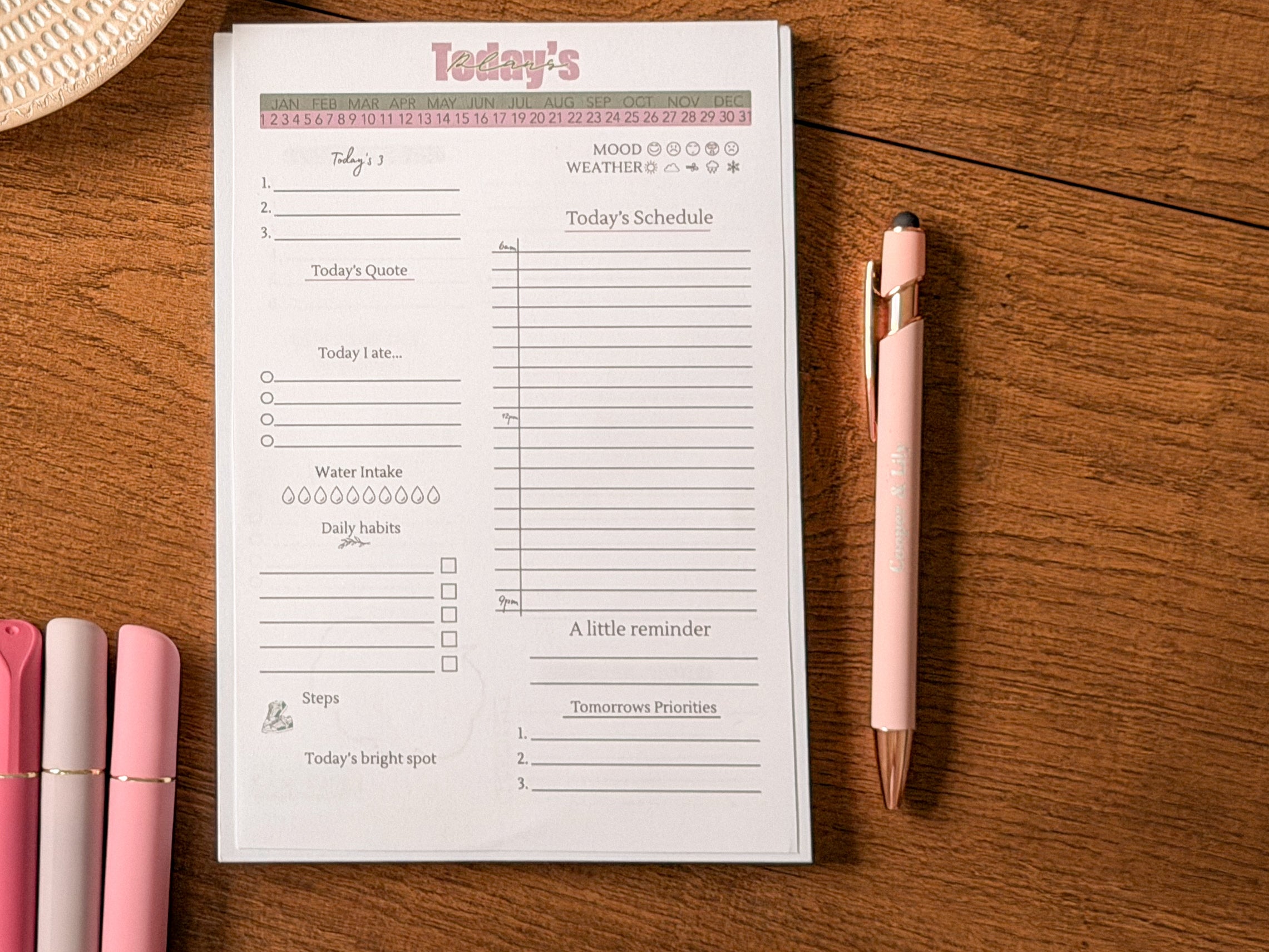 Today's Daily Plans Tear Pad