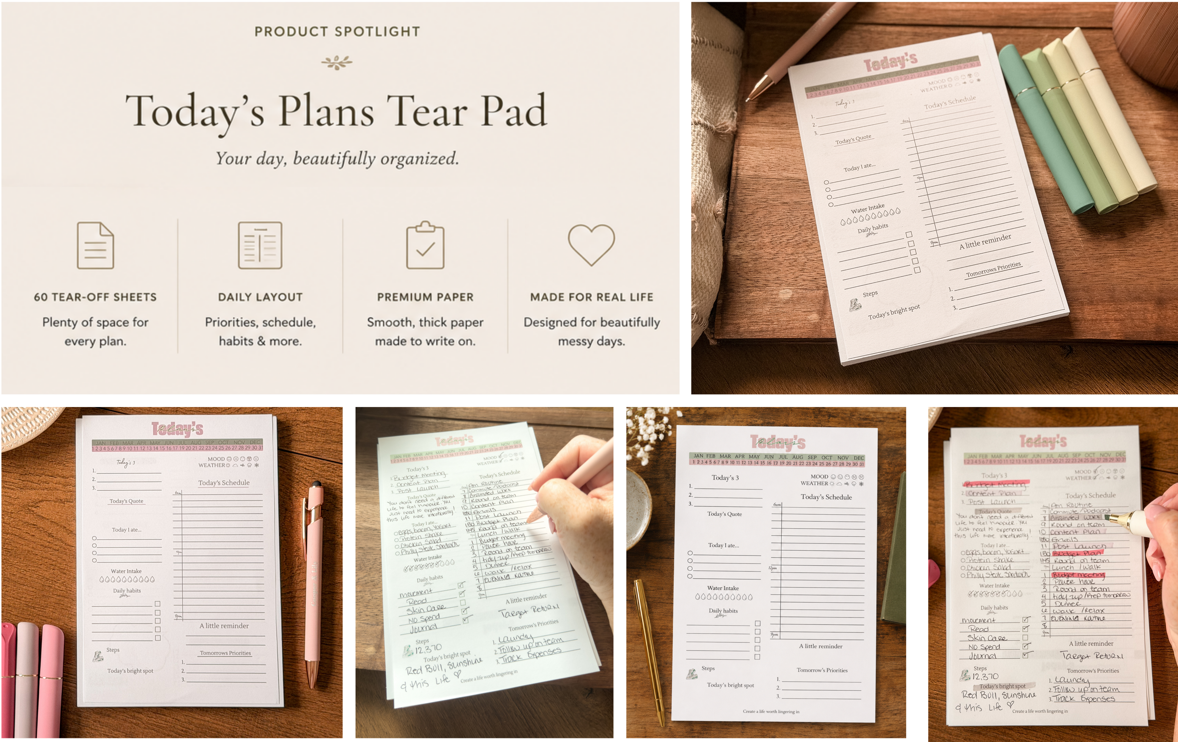 Today's Daily Plans Tear Pad