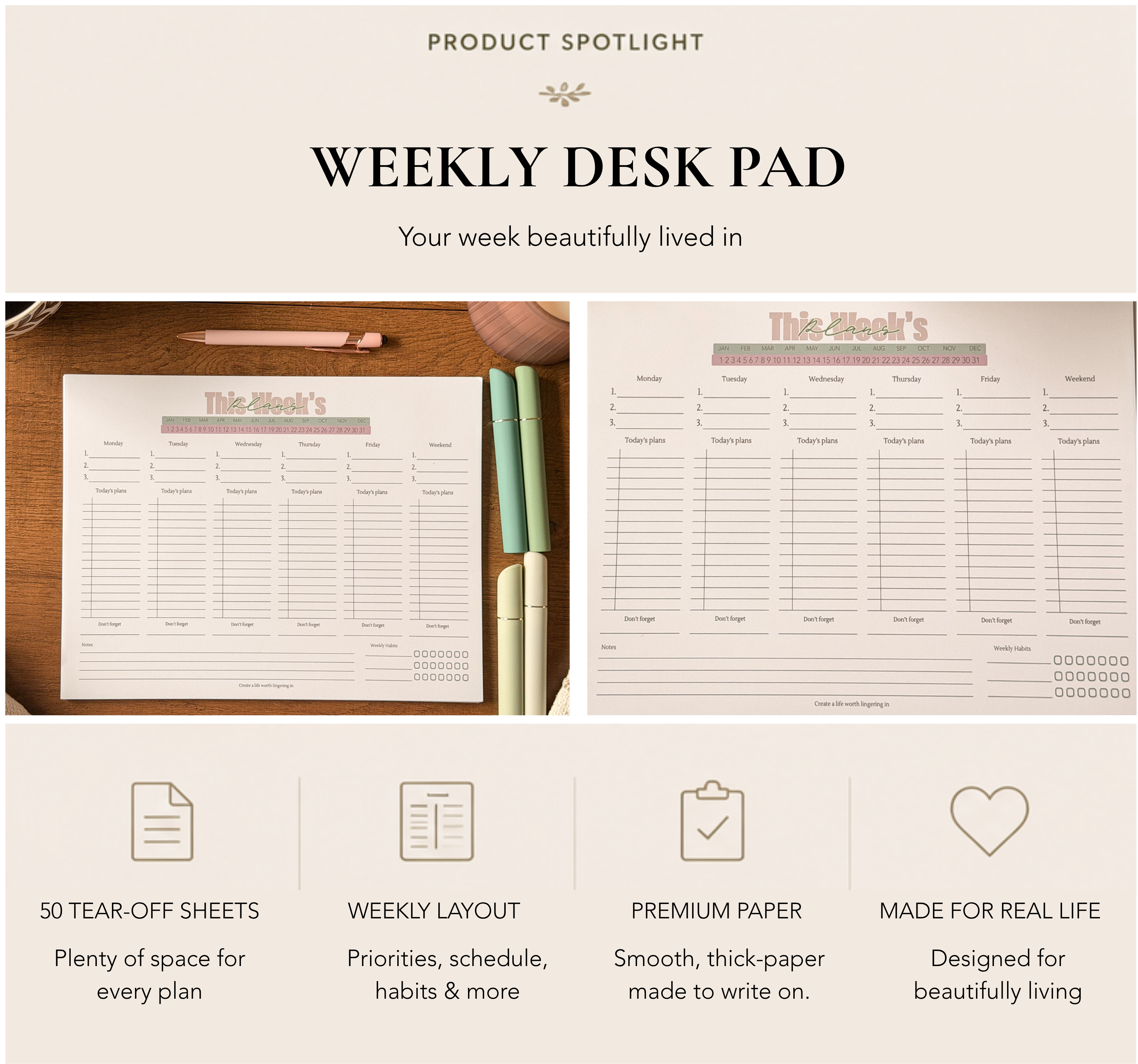 The Weekly Desk Pad