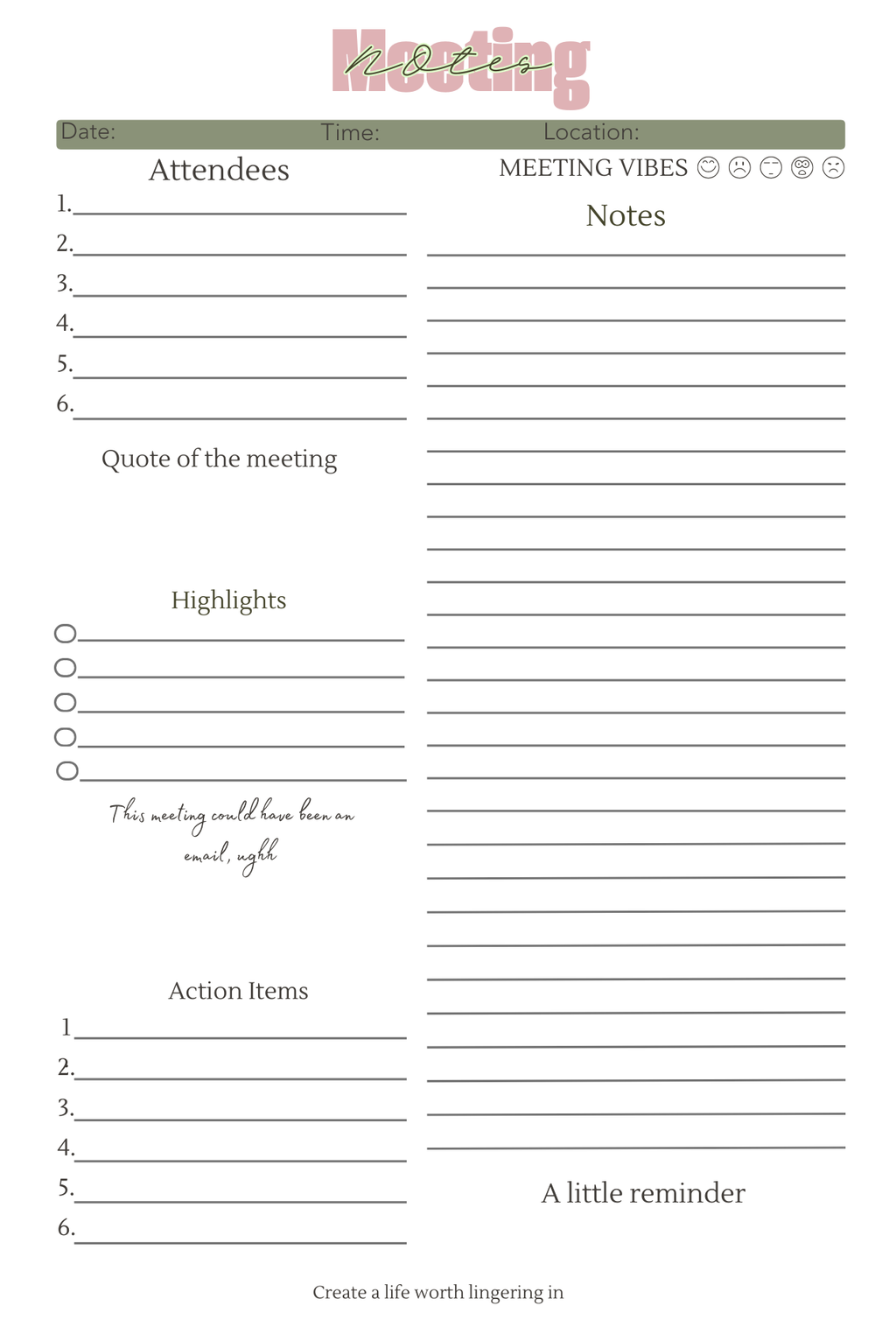 The Meeting Notes Pad